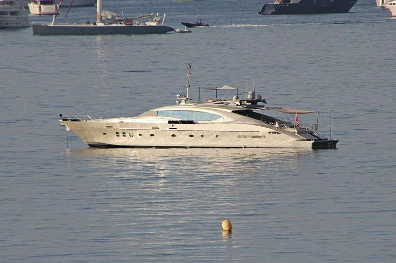 a boat in the water aboard ESCAPE Yacht for Sale