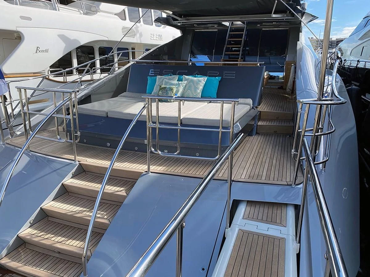 a deck of a boat aboard ESCAPE Yacht for Sale