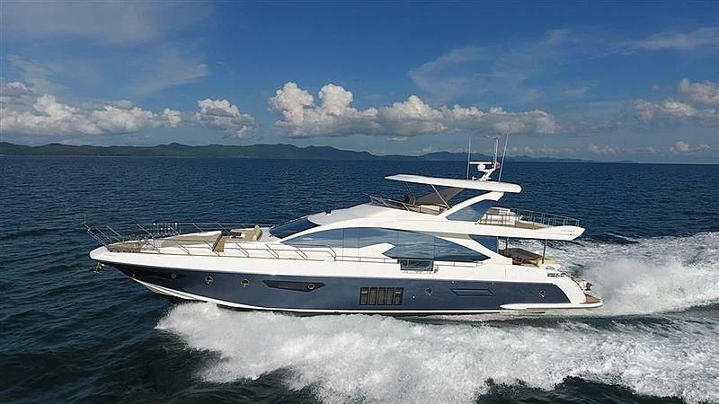 a white boat on the water aboard SOLACE NT Yacht for Sale