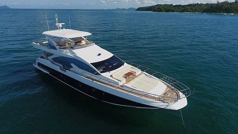 a white boat in the water aboard SOLACE NT Yacht for Sale