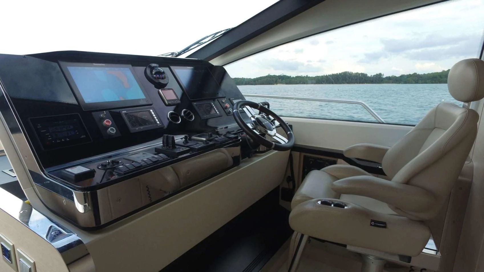 inside of a car aboard SOLACE NT Yacht for Sale