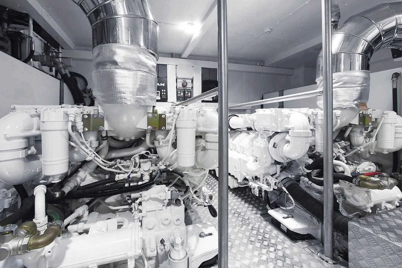 a room full of white containers aboard SOLACE NT Yacht for Sale