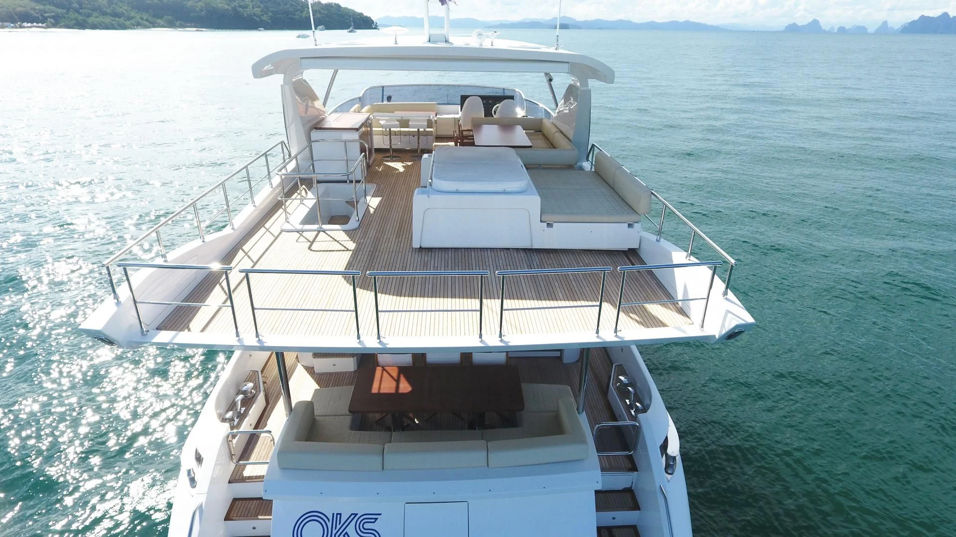 a boat on the water aboard SOLACE NT Yacht for Sale