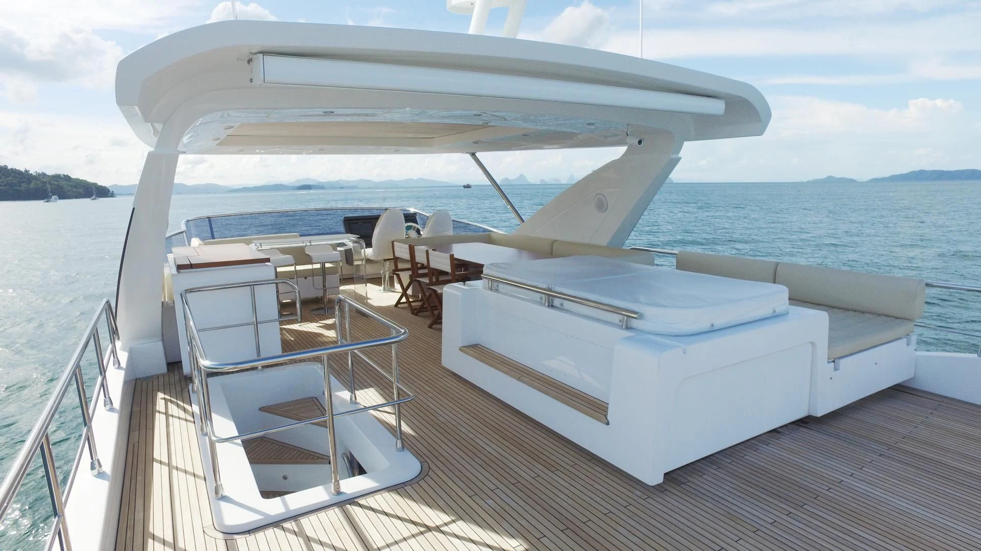 a boat on the water aboard SOLACE NT Yacht for Sale