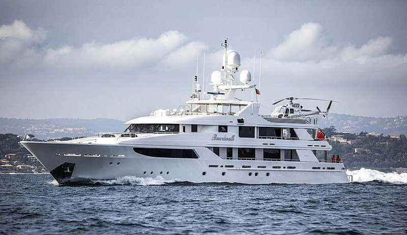 a large white boat aboard NIGHT HOWL Yacht for Sale