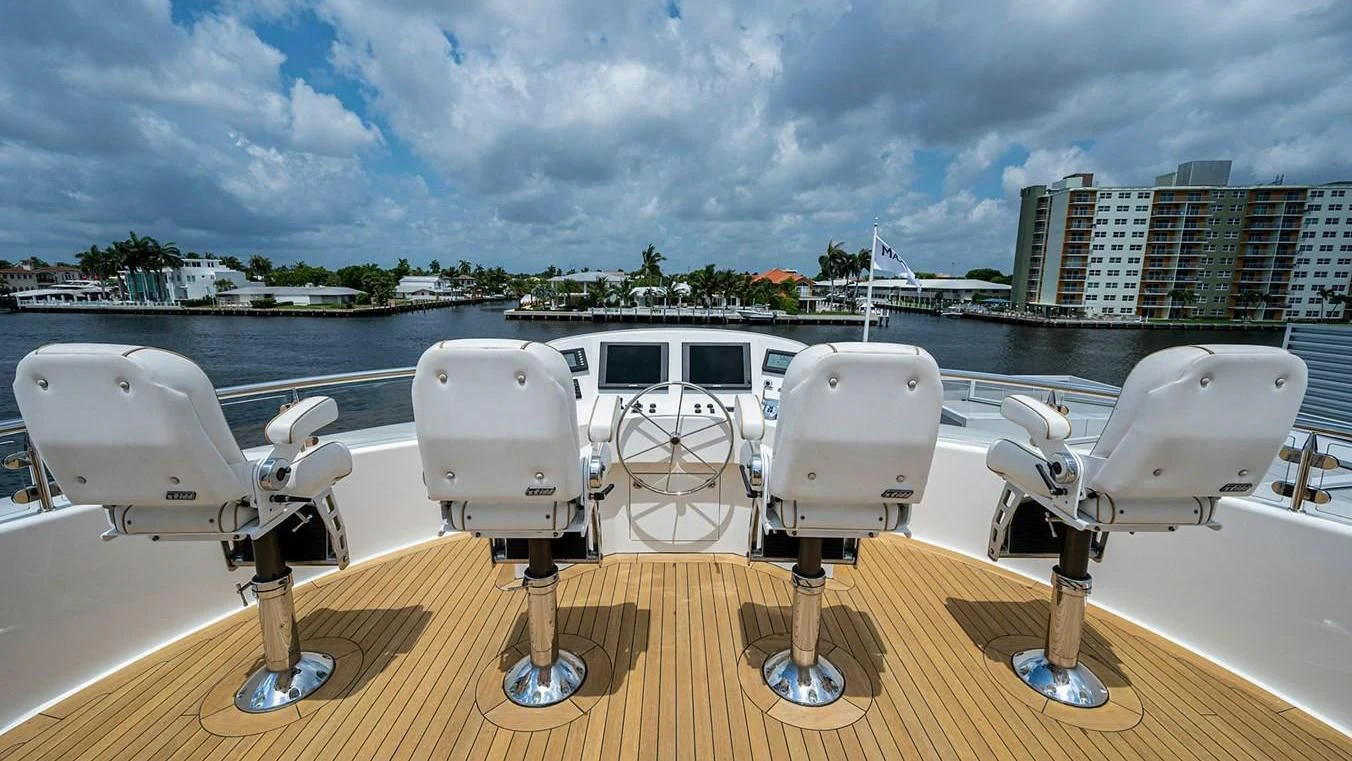 a boat on a deck aboard NIGHT HOWL Yacht for Sale