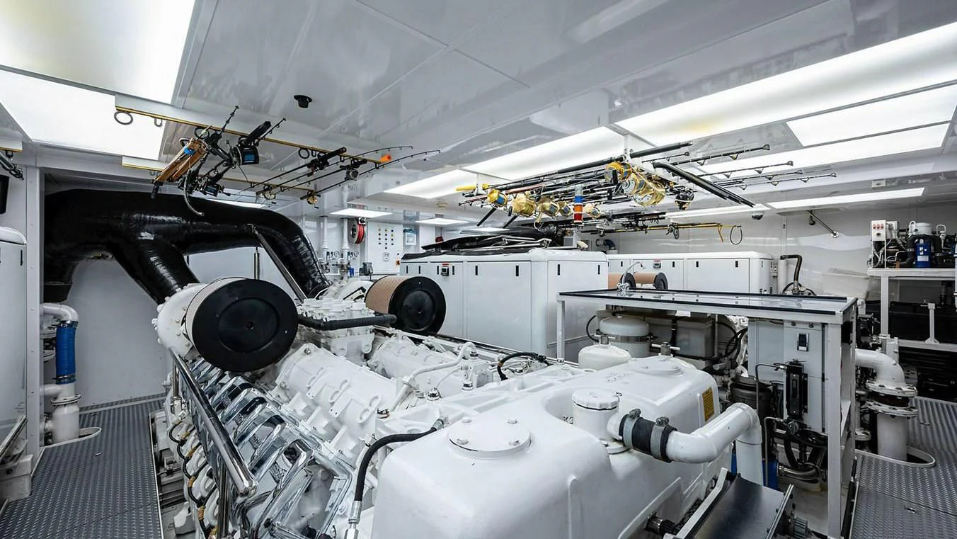 a room with machinery aboard NIGHT HOWL Yacht for Sale