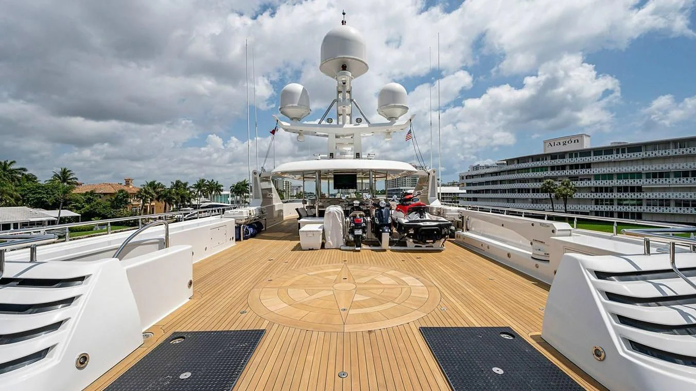 a group of people on a deck aboard NIGHT HOWL Yacht for Sale