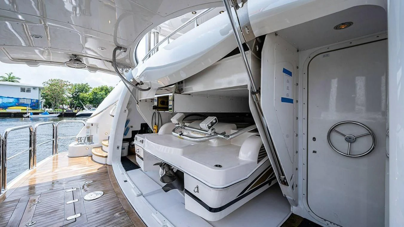 a large white machine on a deck aboard NIGHT HOWL Yacht for Sale