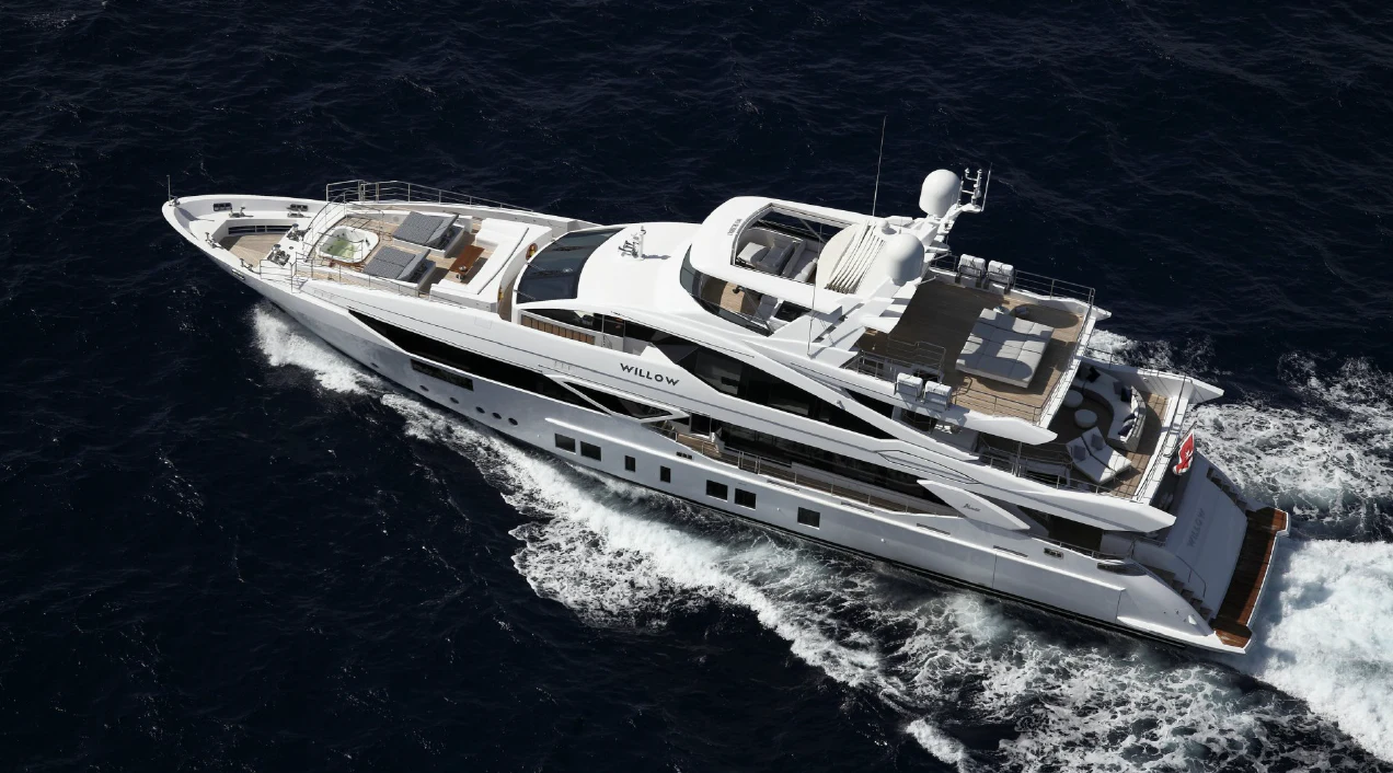 a ship on the water aboard WILLOW Yacht for Charter