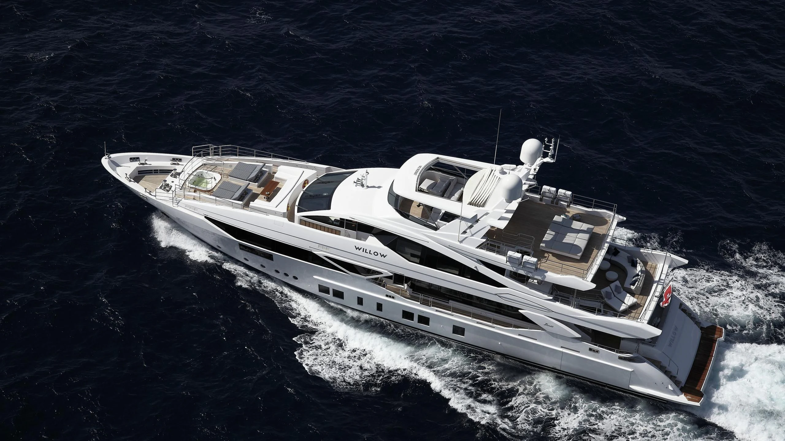 a ship on the water aboard WILLOW Yacht for Charter