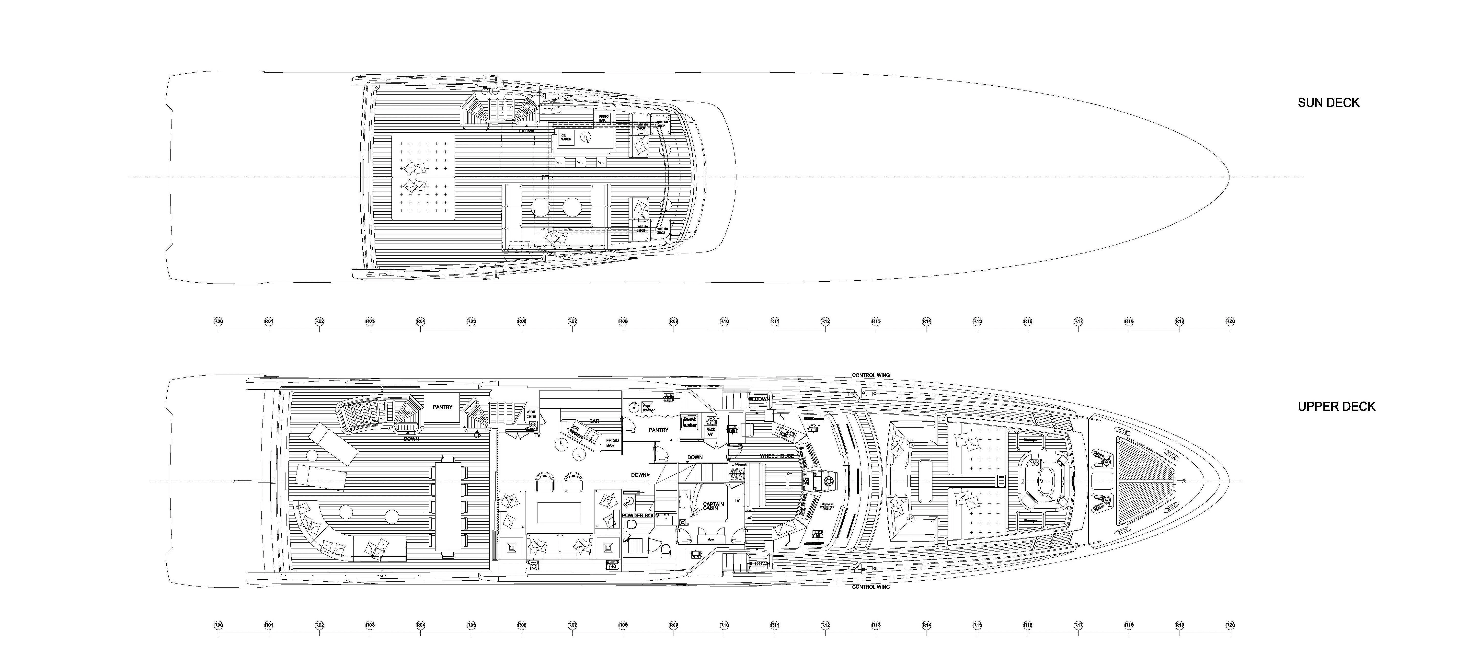 diagram, engineering drawing aboard WILLOW Yacht for Charter