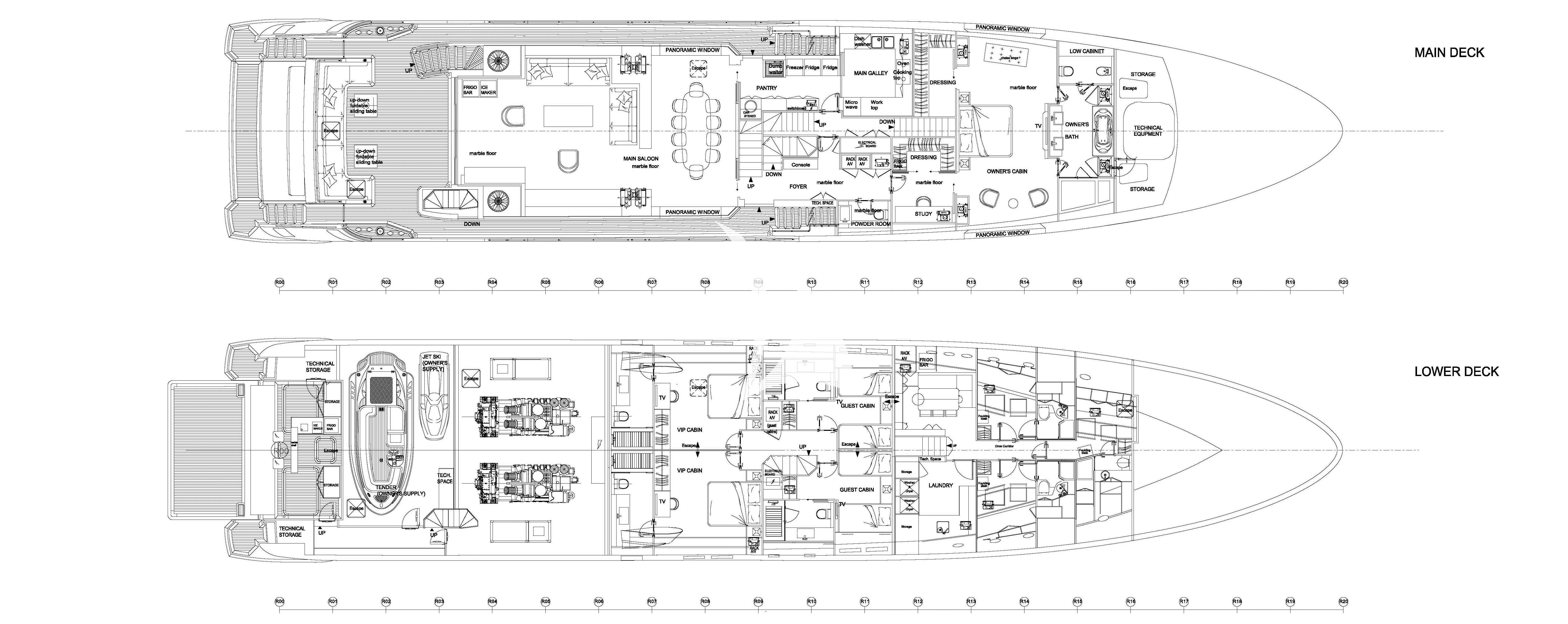 diagram aboard WILLOW Yacht for Charter