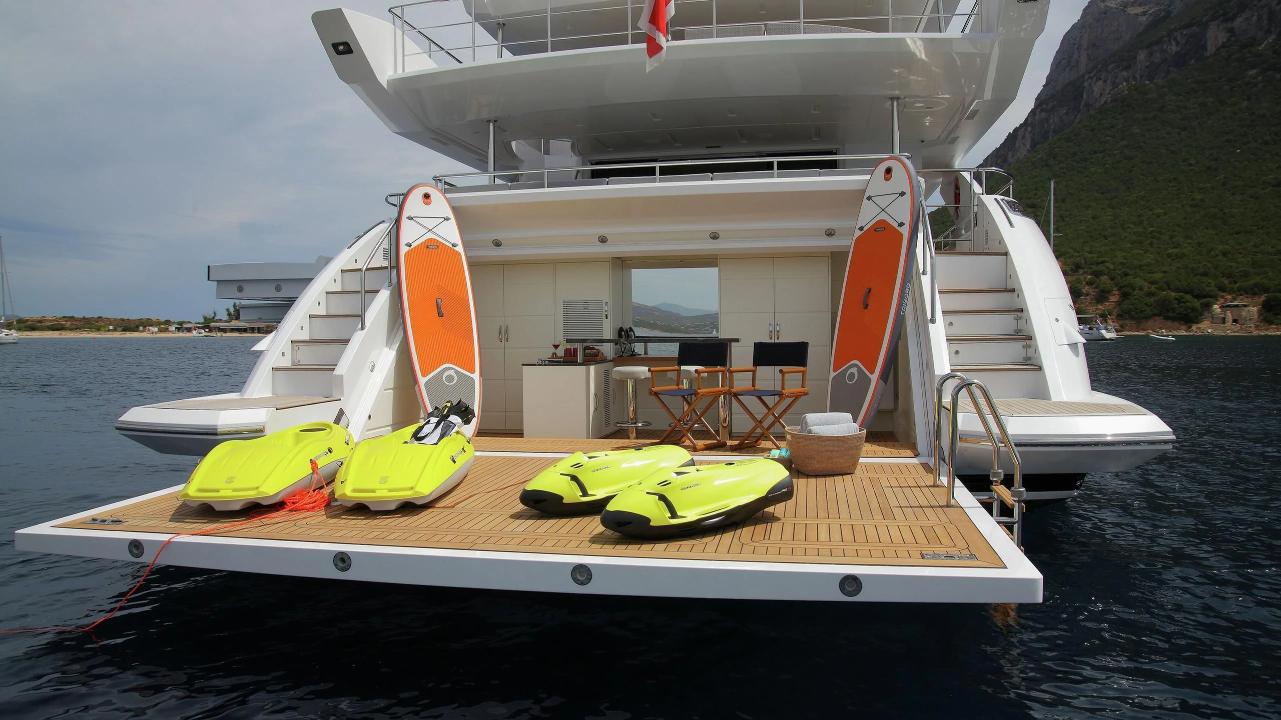 a boat on the water aboard WILLOW Yacht for Charter