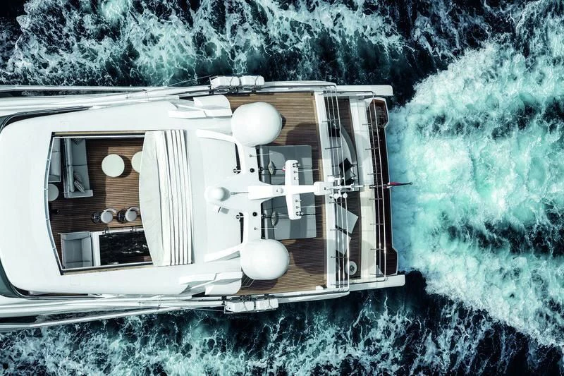 a trailer with a drone on it aboard WILLOW Yacht for Charter