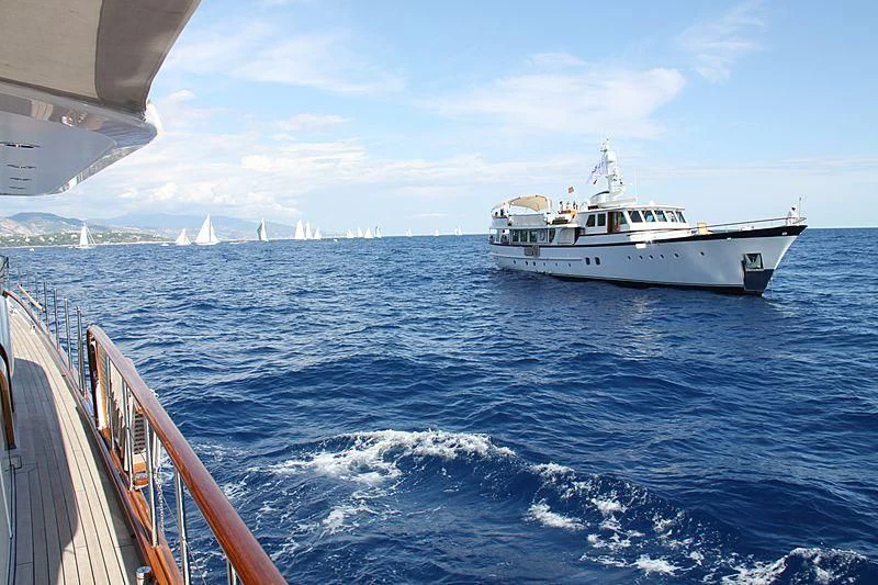 a boat on the water aboard HEAVENLY DAZE Yacht for Sale