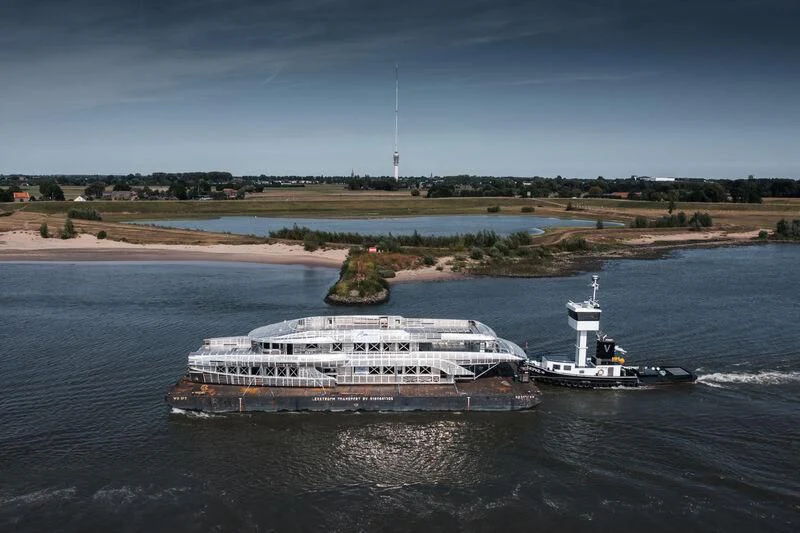 a large ship sailing on the water aboard INGOT Yacht for Sale