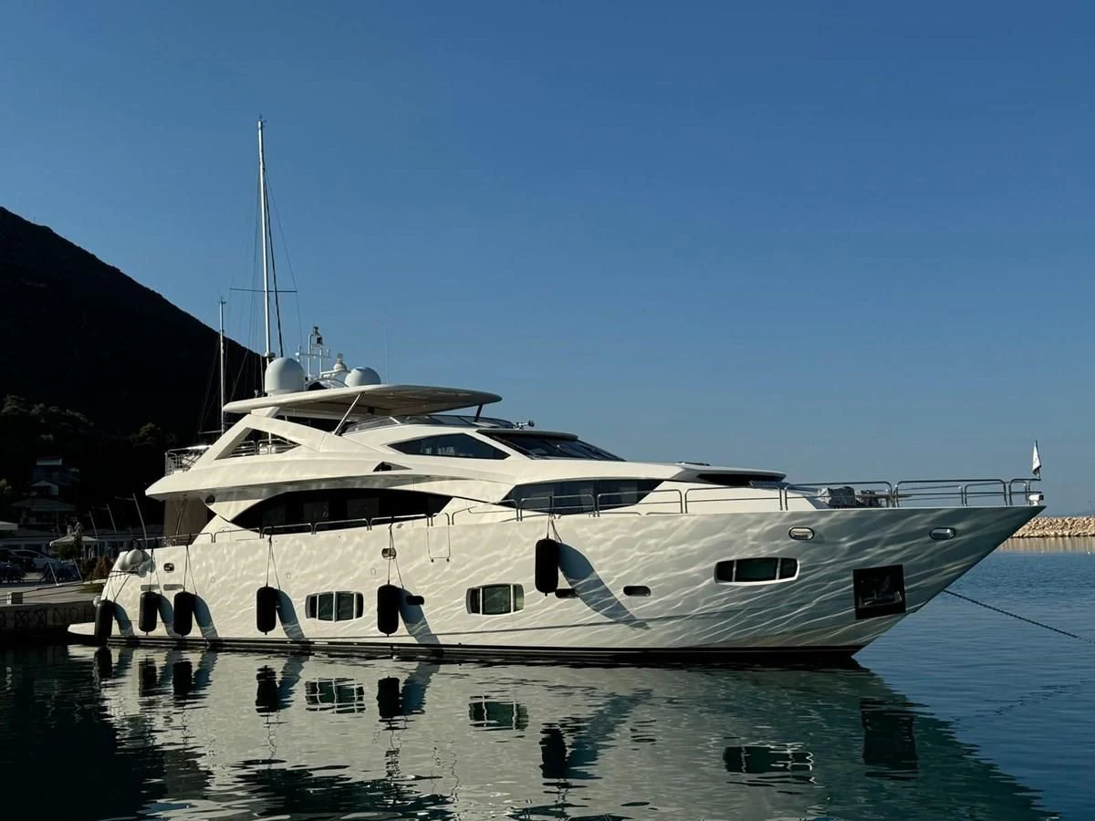 a large white yacht aboard SOLARIS Yacht for Sale