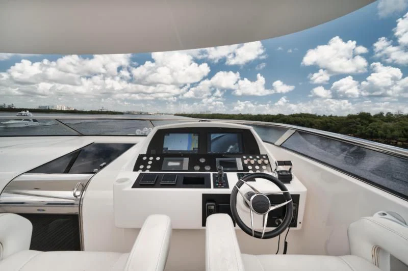 the inside of a car aboard SOLARIS Yacht for Sale