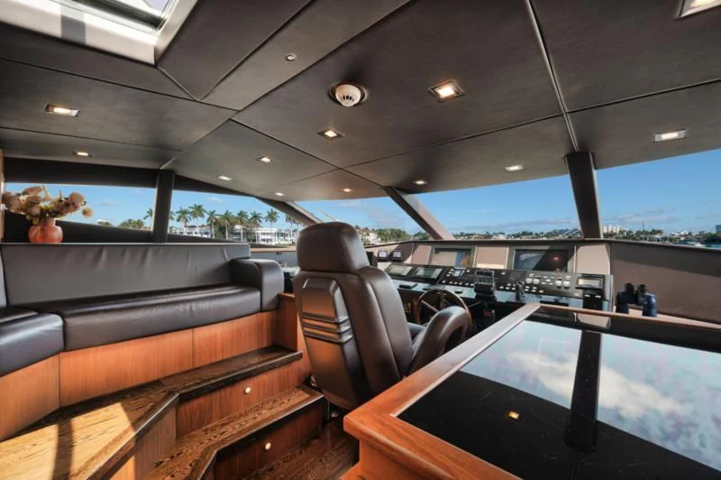 inside of a car aboard SOLARIS Yacht for Sale