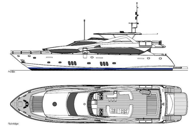 diagram, engineering drawing aboard SOLARIS Yacht for Sale