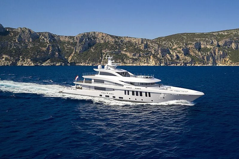 a white yacht on the water aboard MARSA Yacht for Sale