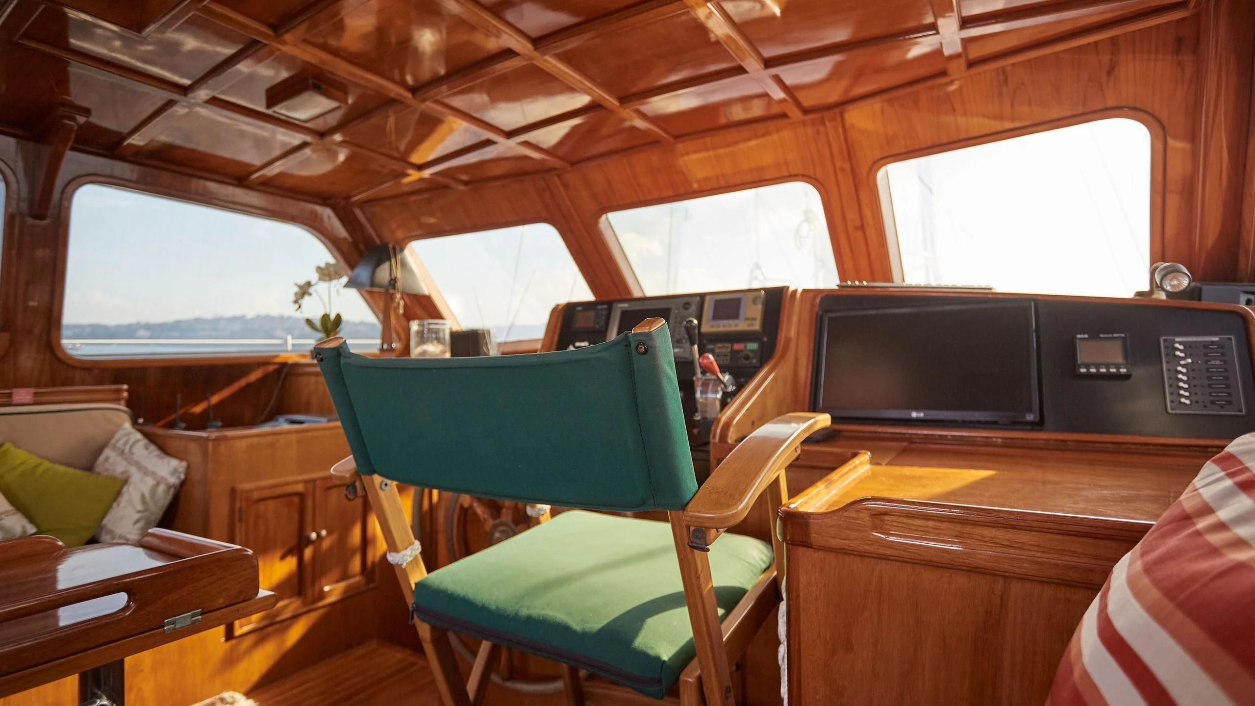 inside of a vehicle aboard SLOW DANCE Yacht for Sale