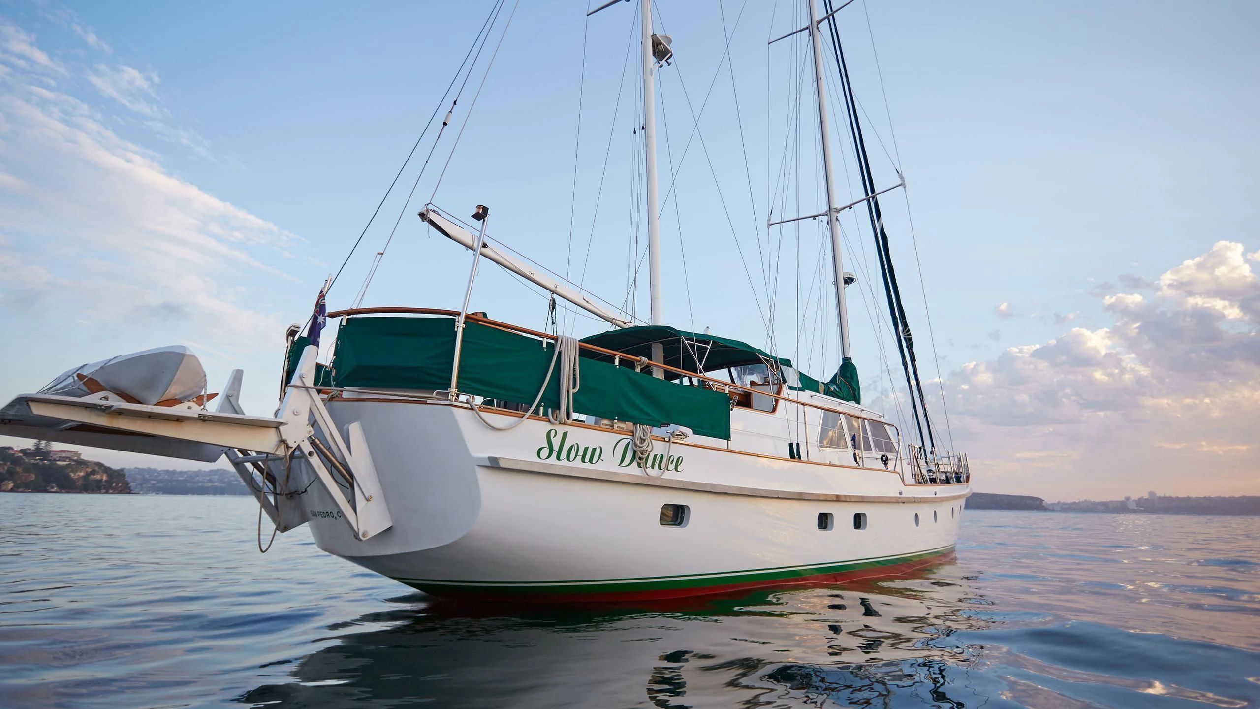 a boat on the water aboard SLOW DANCE Yacht for Sale