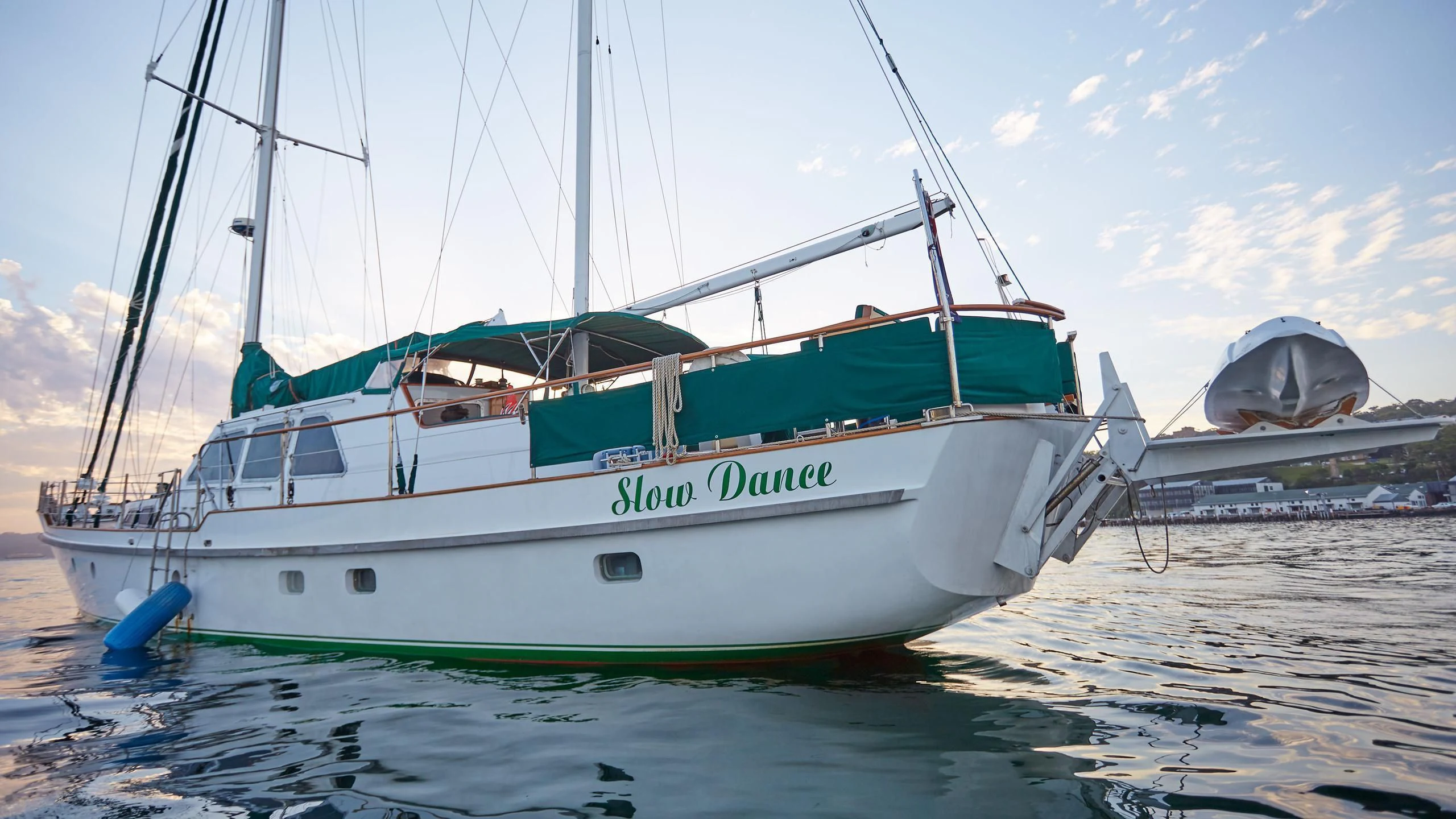 a boat on the water aboard SLOW DANCE Yacht for Sale