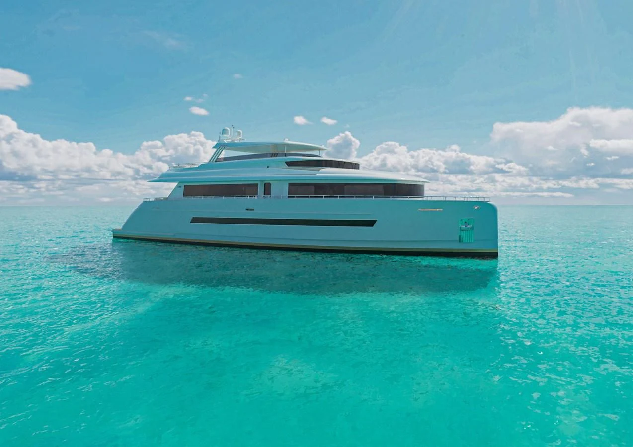 a boat in the water aboard STELLARONE AL108 Yacht for Sale