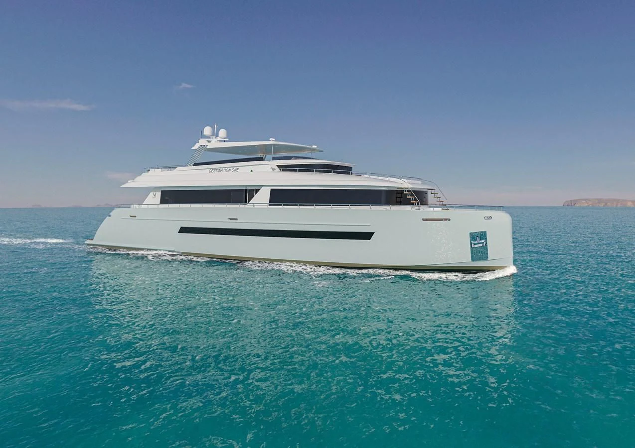 a boat in the water aboard STELLARONE AL108 Yacht for Sale