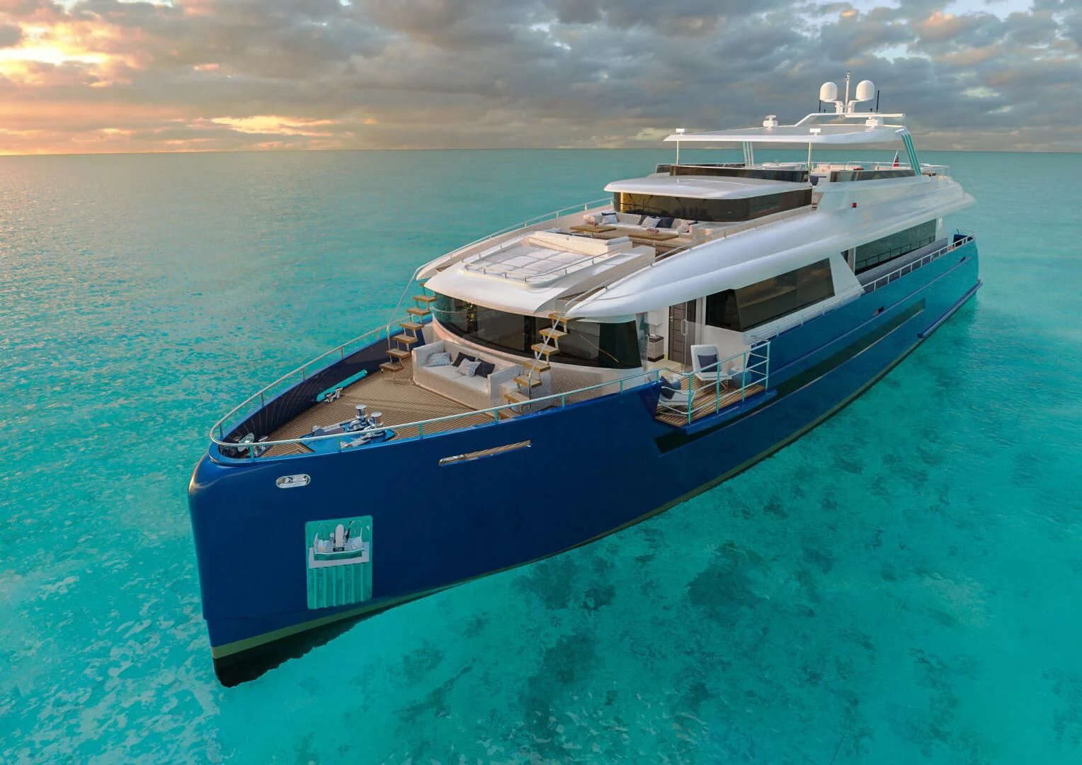 a boat in the water aboard STELLARONE AL108 Yacht for Sale