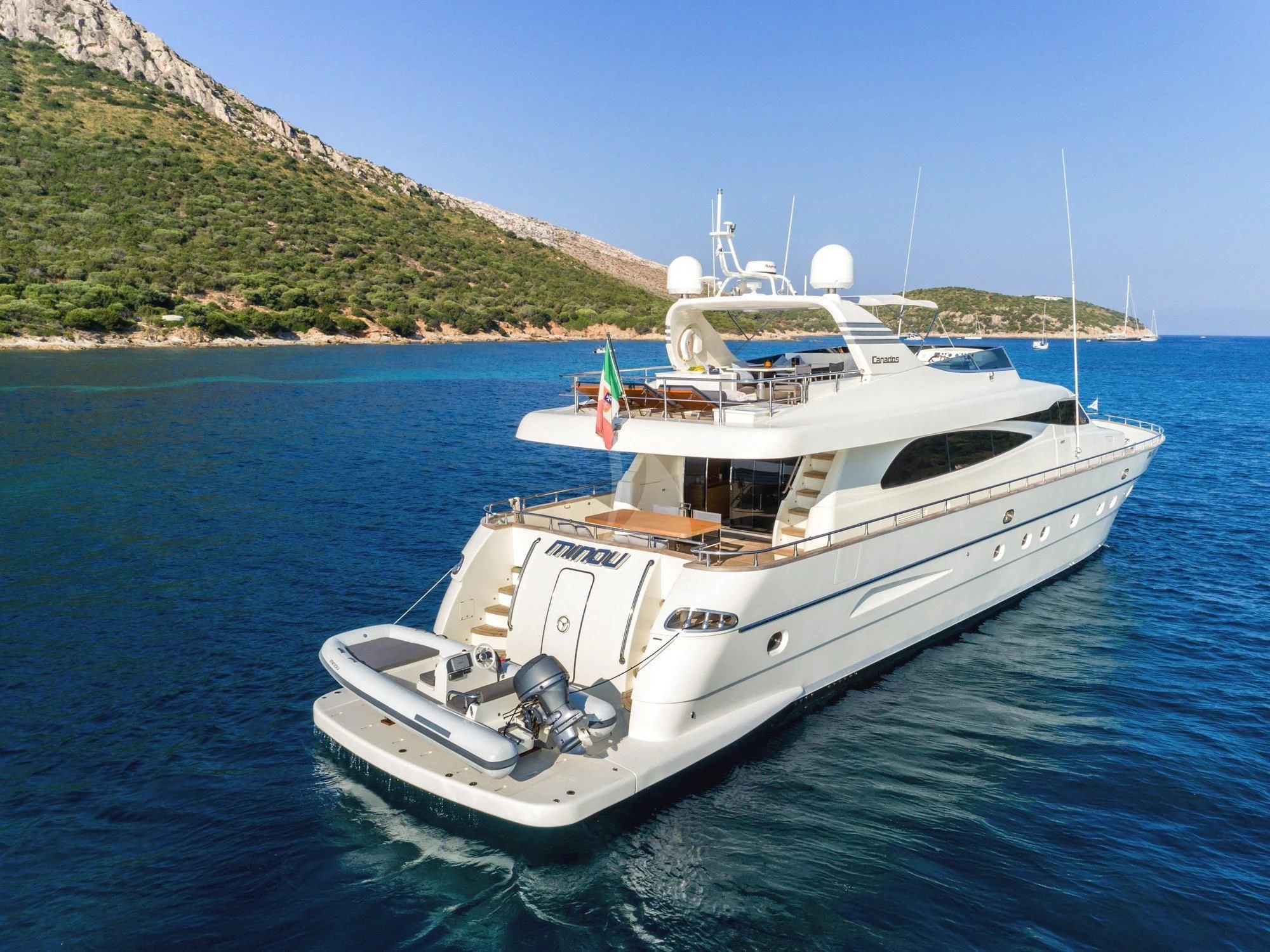 a boat on the water aboard MINOU Yacht for Sale