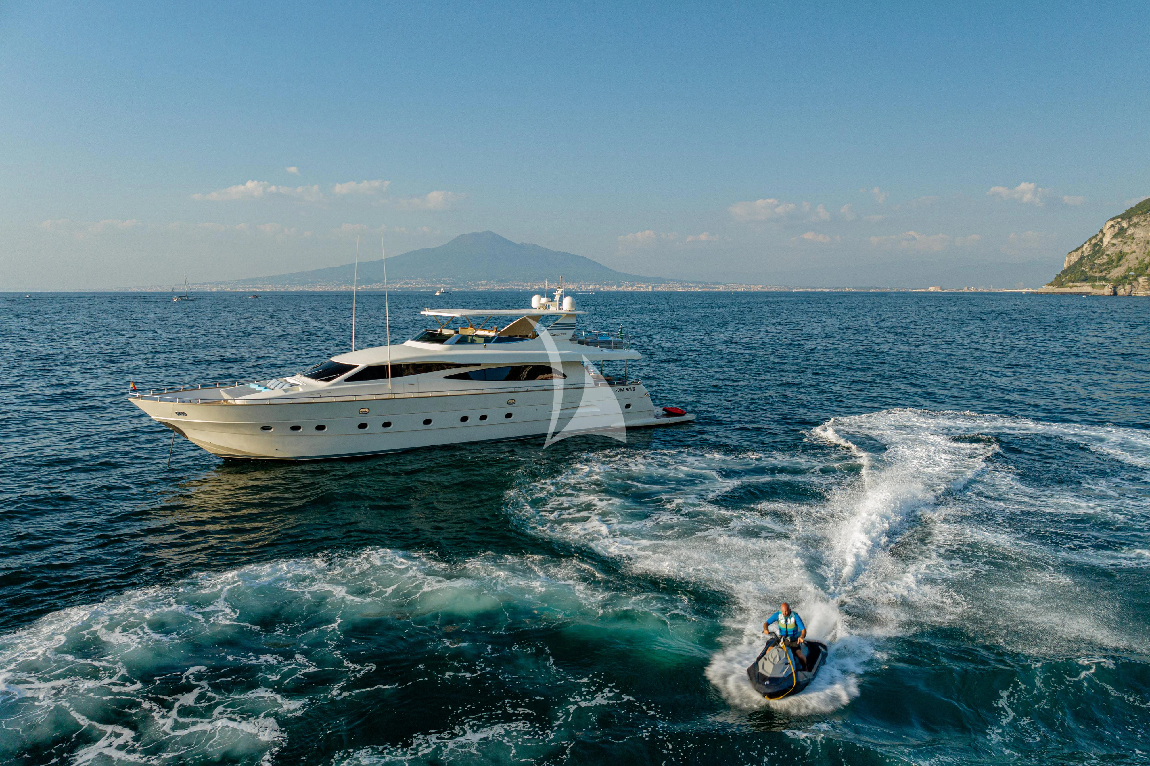 a boat on the water aboard MINOU Yacht for Sale