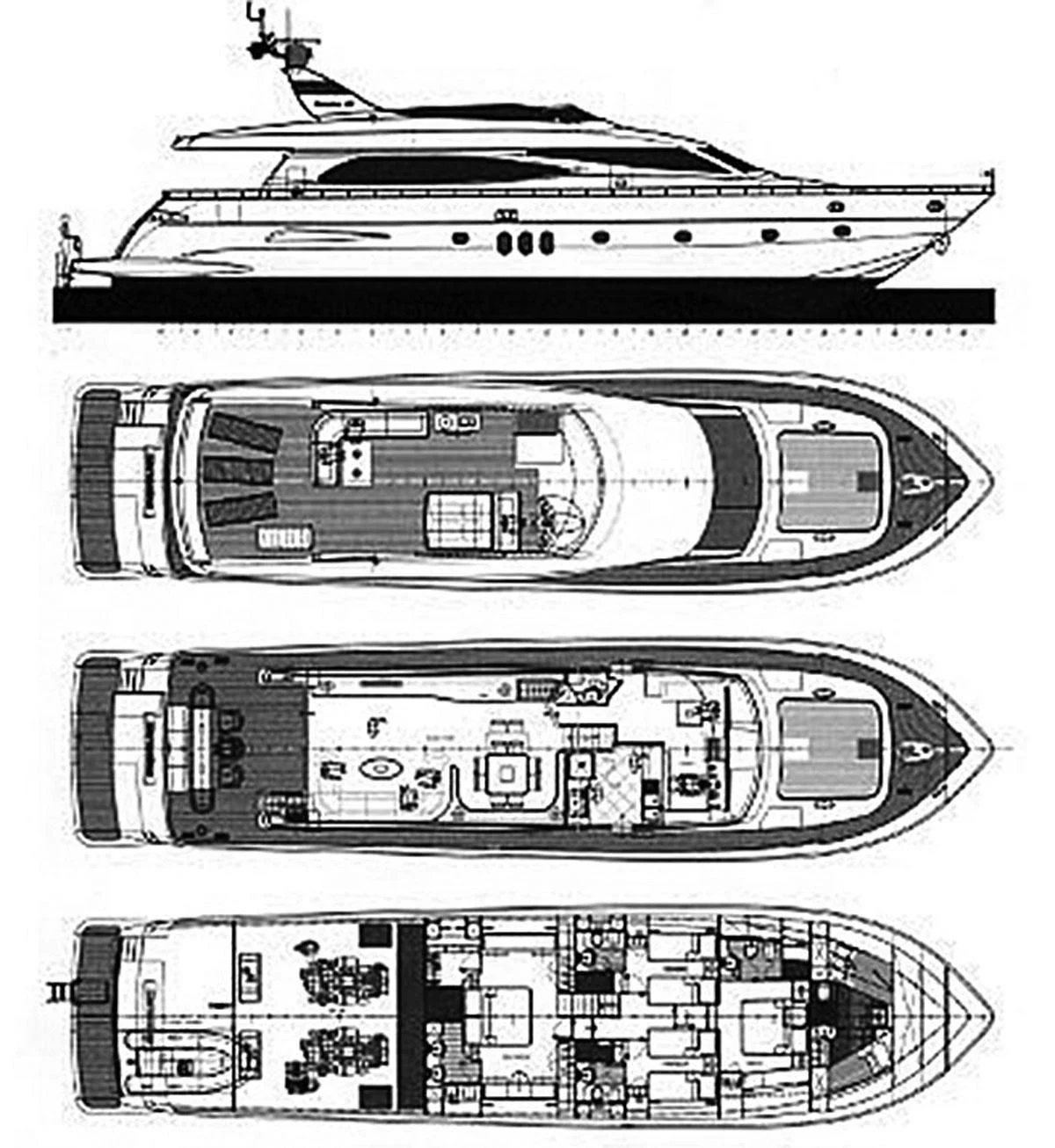 diagram, engineering drawing aboard MINOU Yacht for Sale