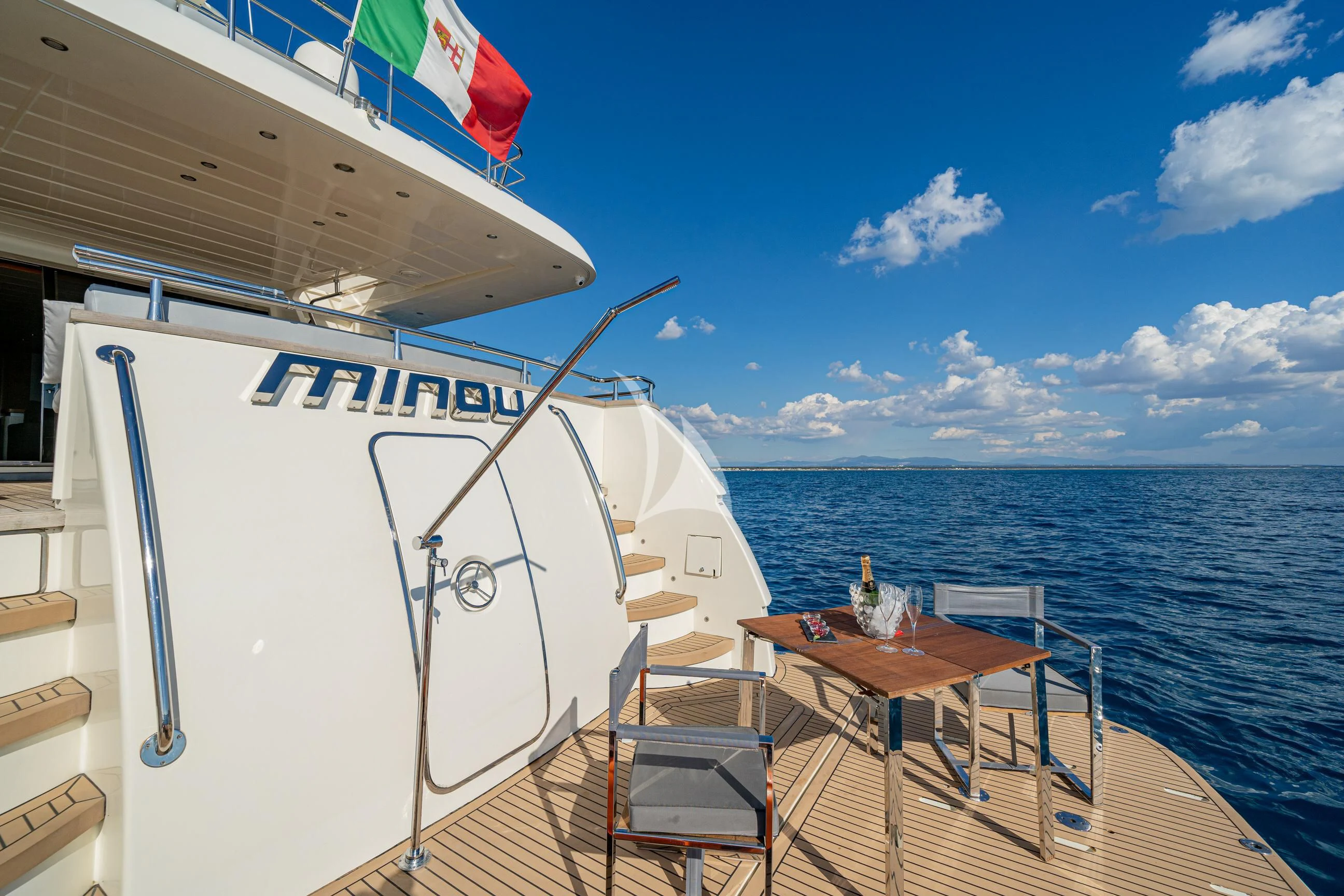 a boat on the water aboard MINOU Yacht for Sale