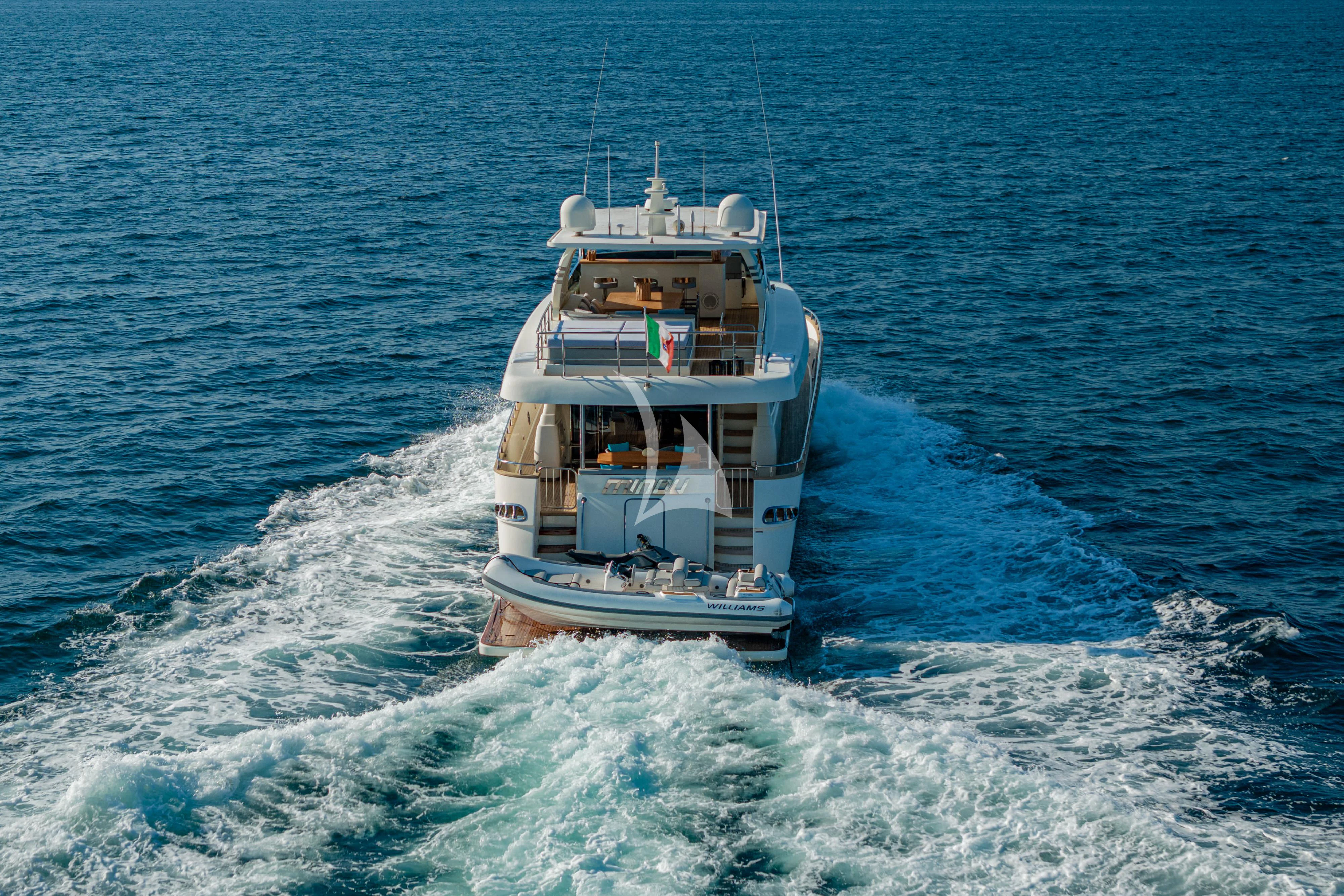a boat on the water aboard MINOU Yacht for Sale