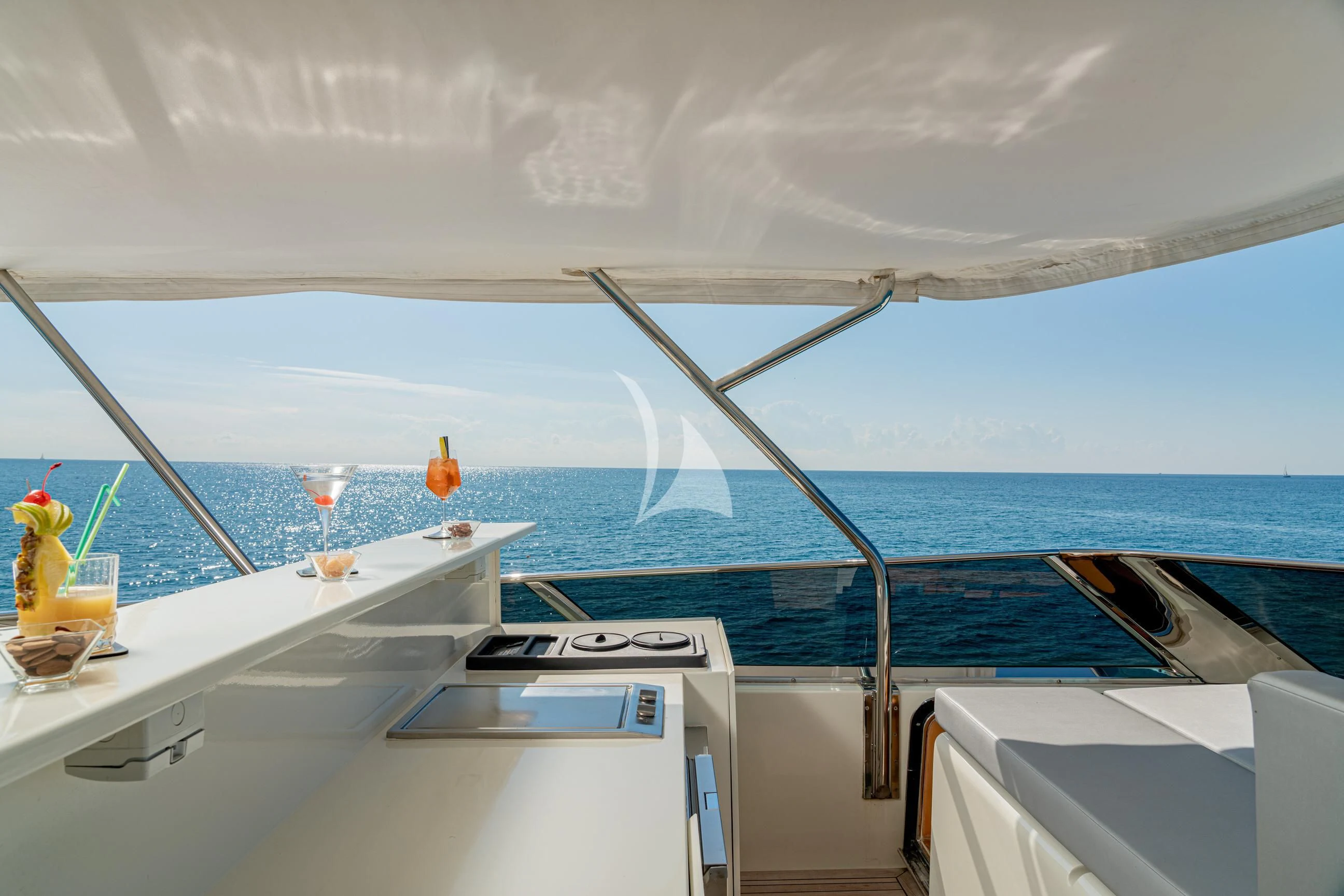 a boat on the water aboard MINOU Yacht for Sale