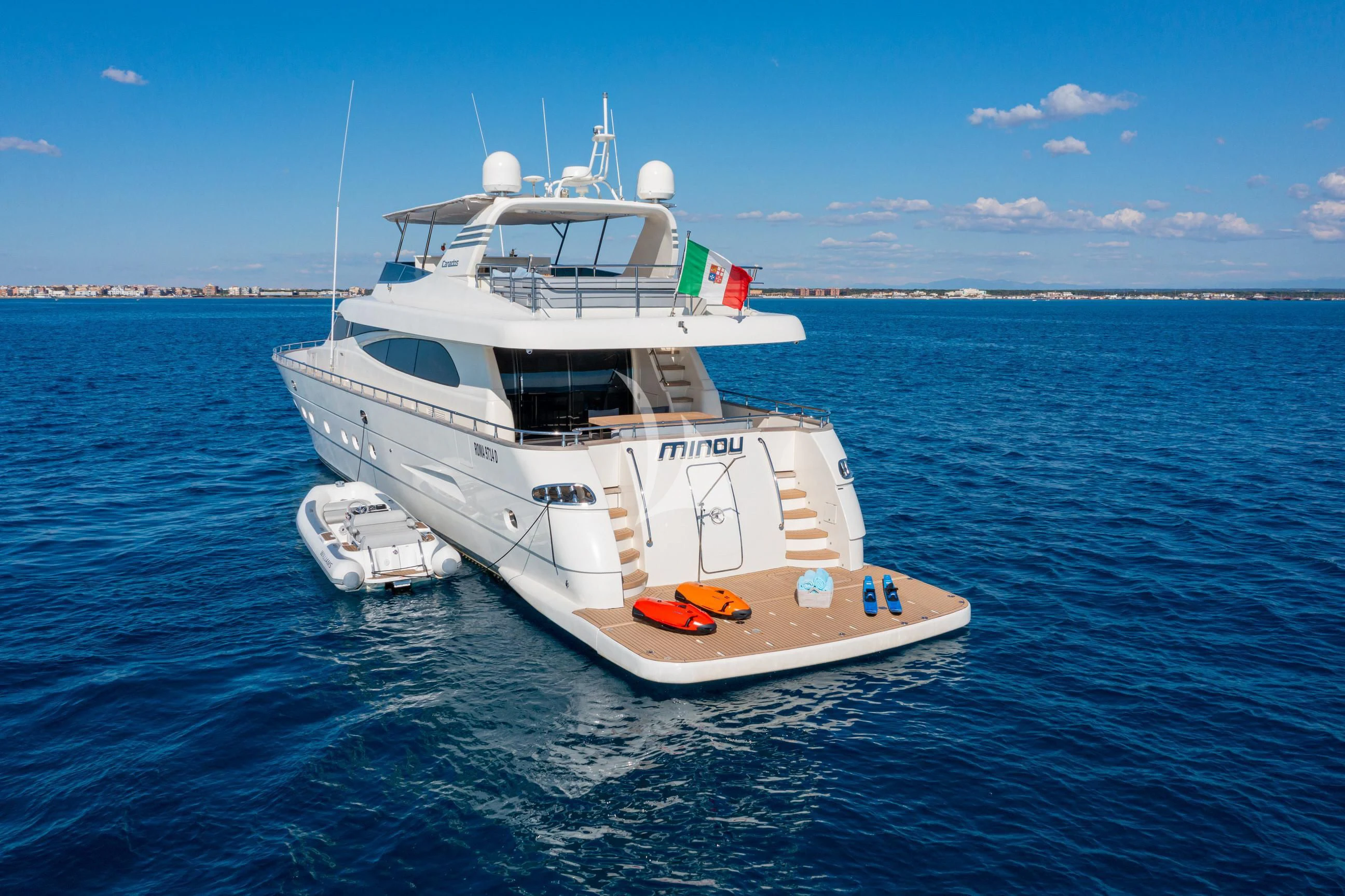 a boat on the water aboard MINOU Yacht for Sale