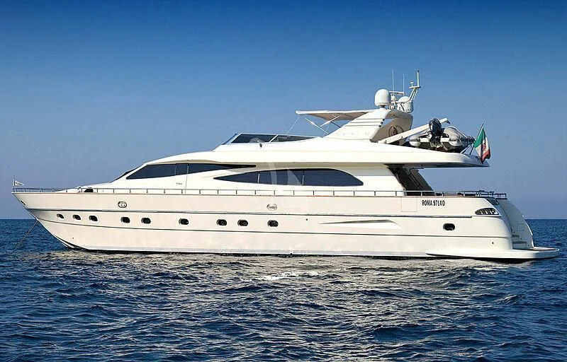 a white yacht in the water aboard MINOU Yacht for Sale