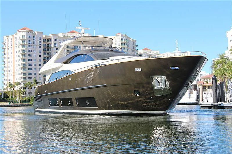 a large ship in the water aboard PRIVILEGIO Yacht for Sale
