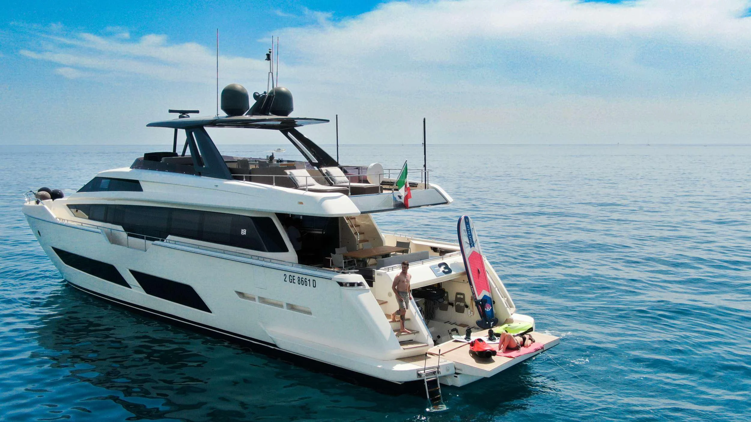 a boat in the water aboard E3 Yacht for Sale