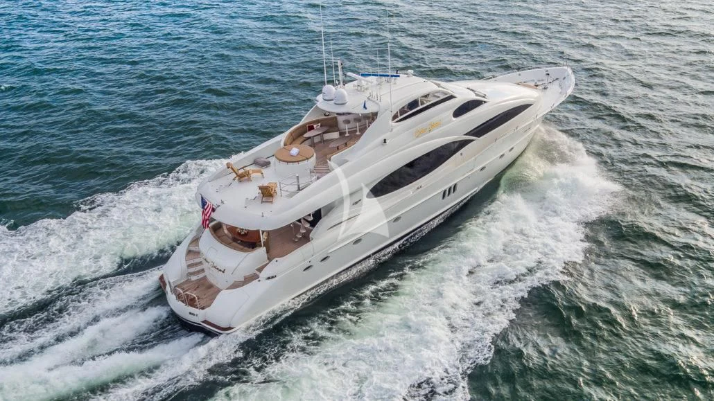 a white yacht on the water aboard CEDAR ISLAND Yacht for Sale