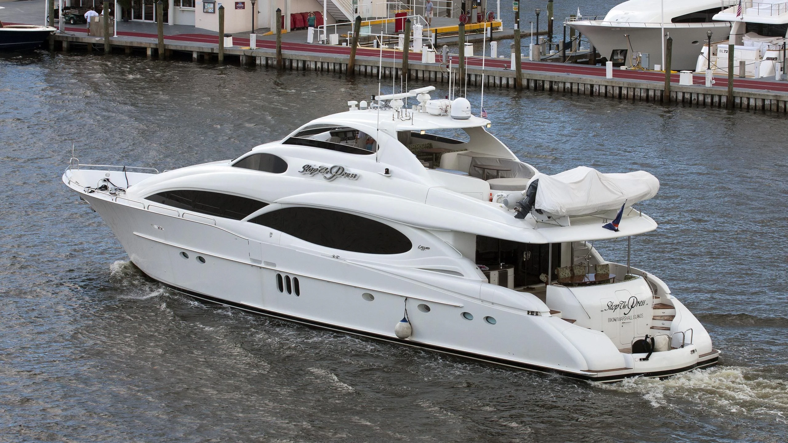 a white yacht on the water aboard CEDAR ISLAND Yacht for Sale