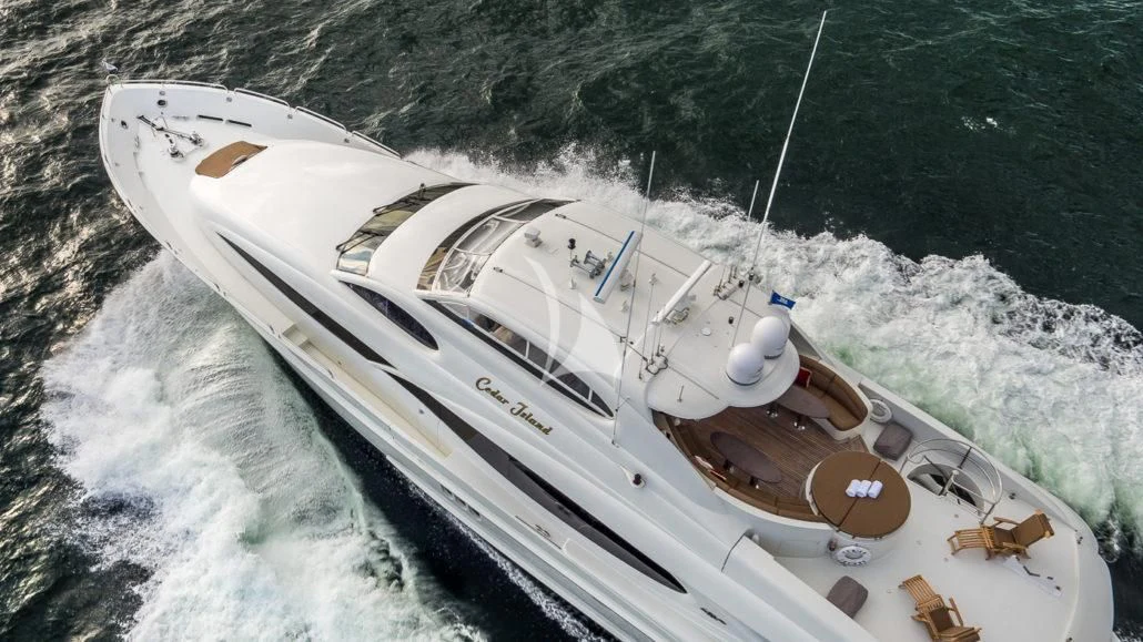 a boat on the water aboard CEDAR ISLAND Yacht for Sale