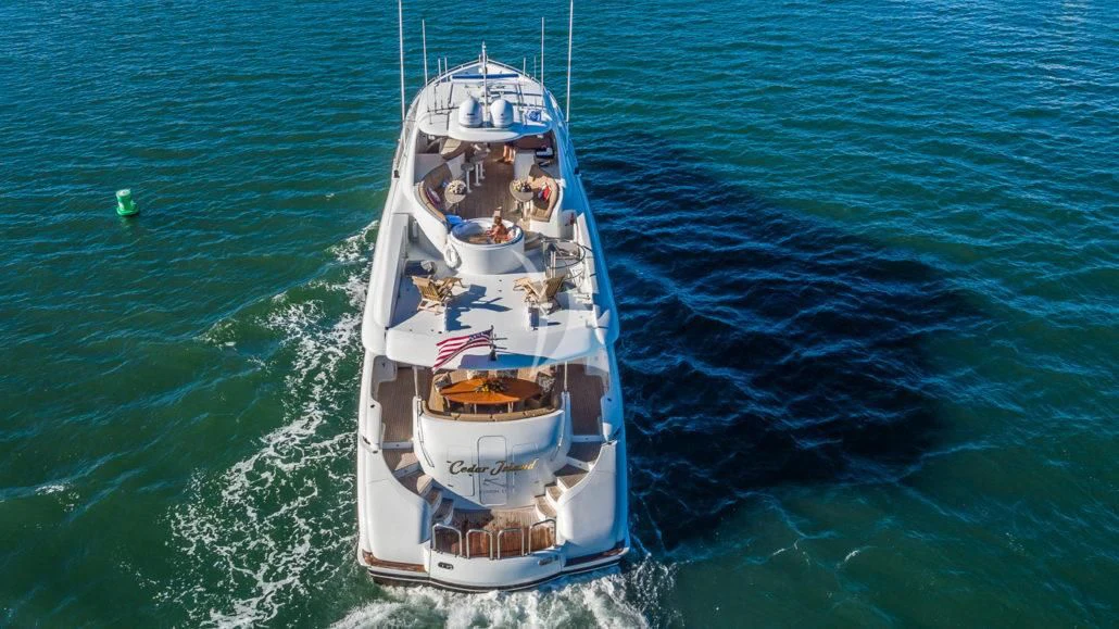 a boat on the water aboard CEDAR ISLAND Yacht for Sale