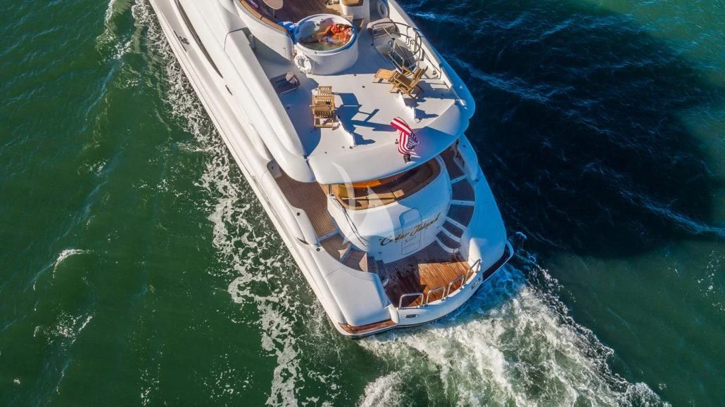 a boat on the water aboard CEDAR ISLAND Yacht for Sale