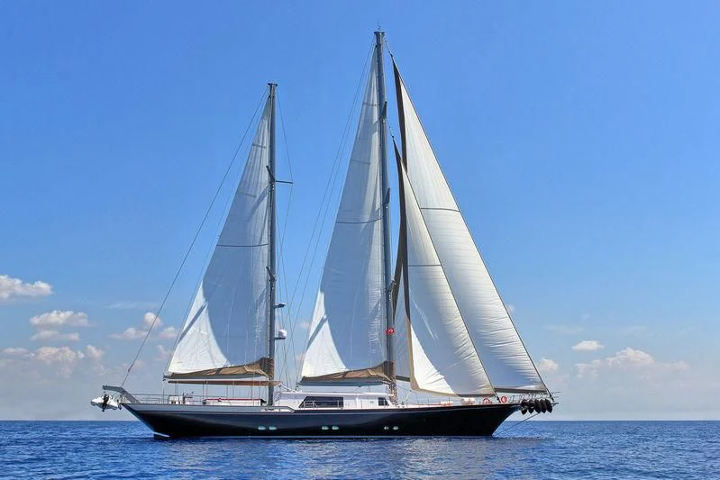 a sailboat on the water aboard MOSS Yacht for Sale