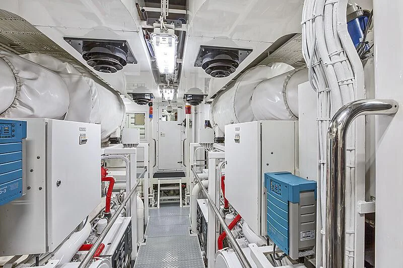 a room with white machines aboard HERCULES Yacht for Sale