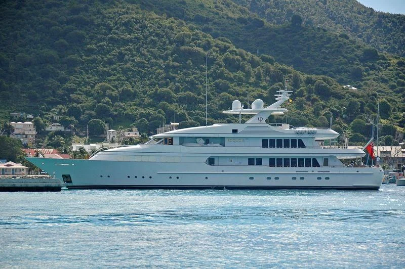 a white boat on the water aboard HERCULES Yacht for Sale
